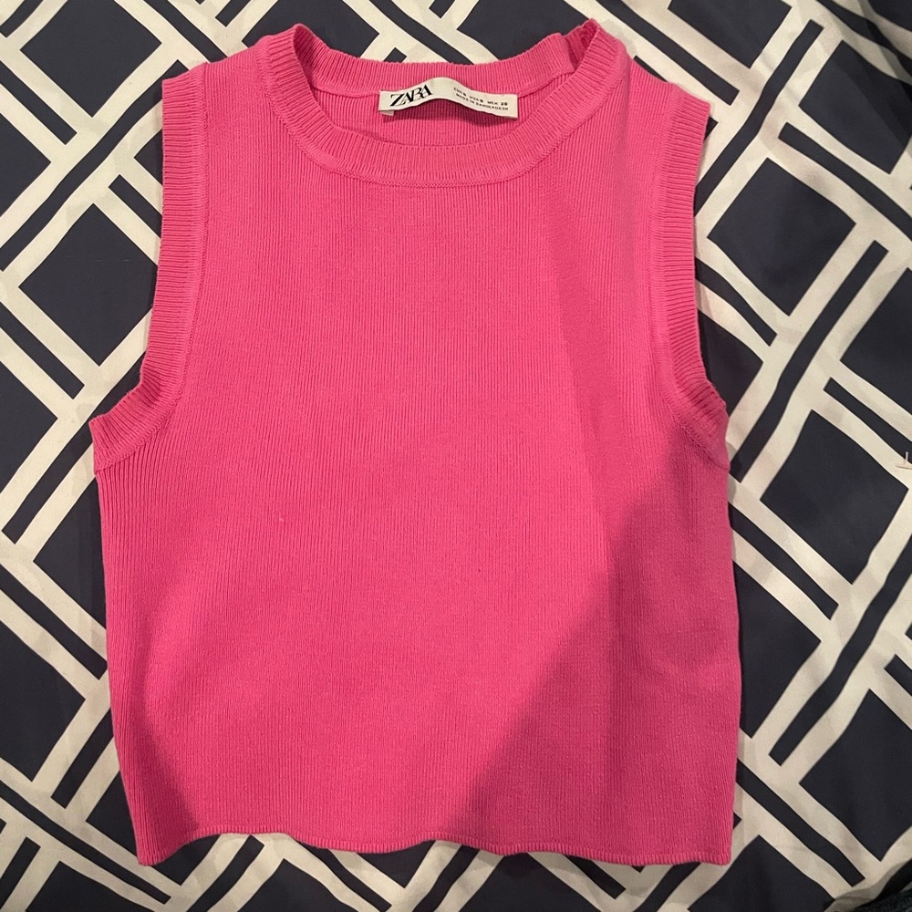 Zara Basic Pink Crop Top